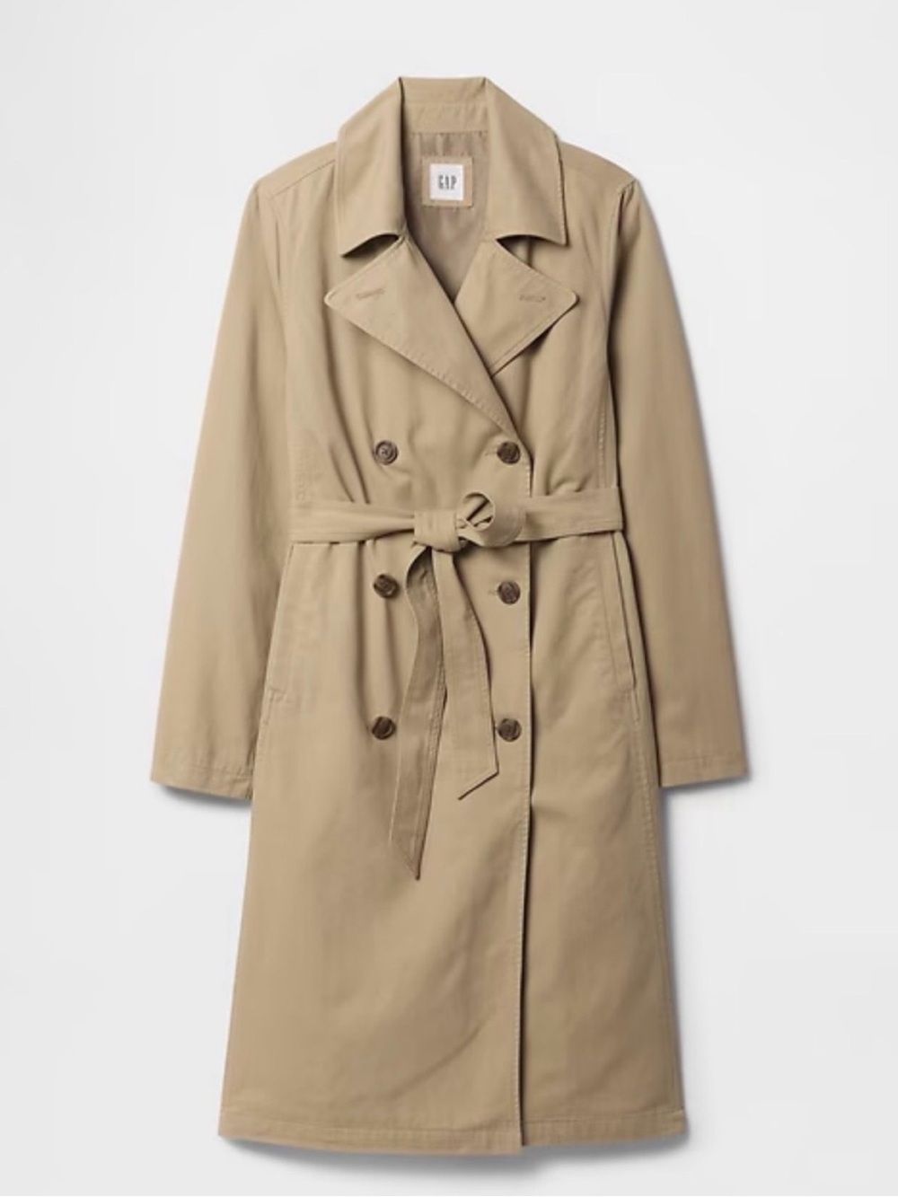 GAP Women's Tan Double-Breasted Trench Coat